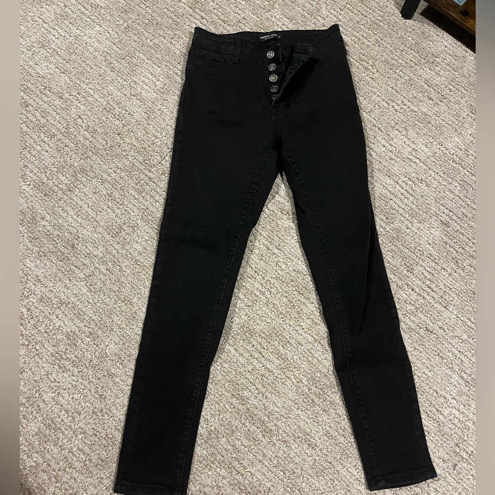 BUTTON FLY BLACK HAMMER JEANS SIZE 7
